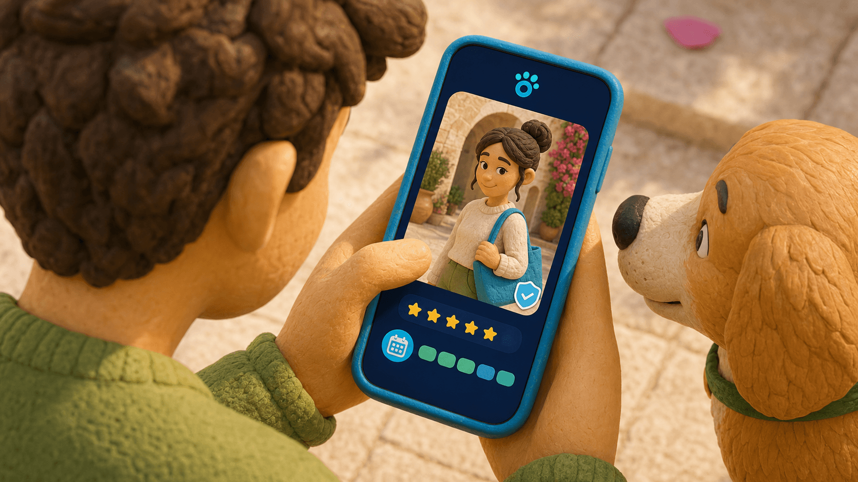 A dog owner discovering a local host in the Pawliday app